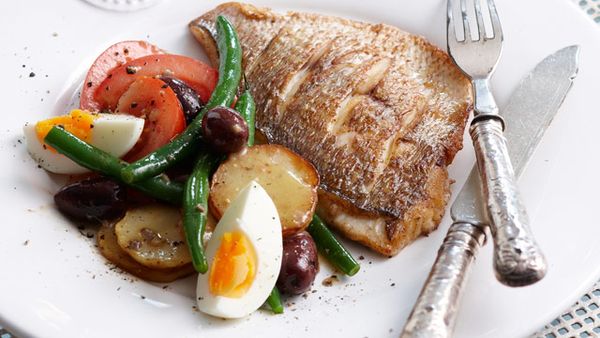 Grilled snapper nicoise