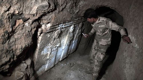 IS started digging tunnels into a hill, leading to the discovery of the artefacts.