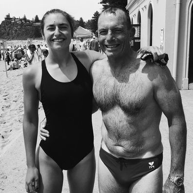 Frances Loch and her father Tony Abbott.