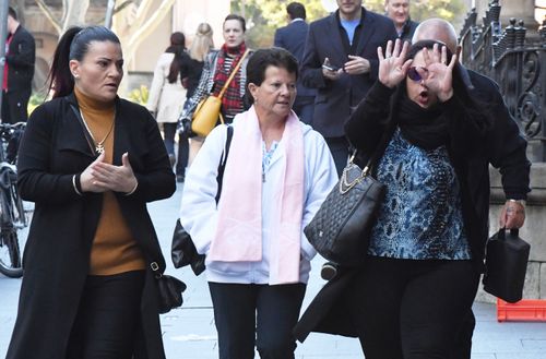 Family and supporters of Joseph Gatt leaving court, after the 28-year-old was sentenced to a maximum of 28-years. (AAP)