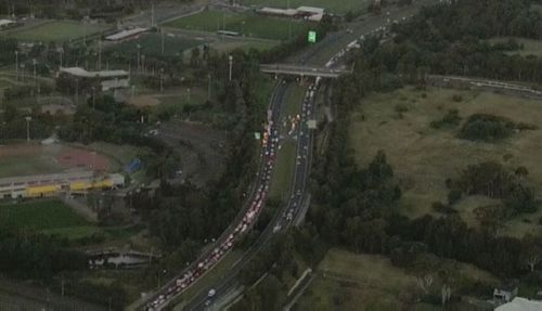 Traffic backed along the M7.