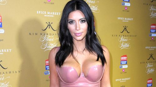 Kim K wows in daring latex outfit at Melbourne fragrance launch
