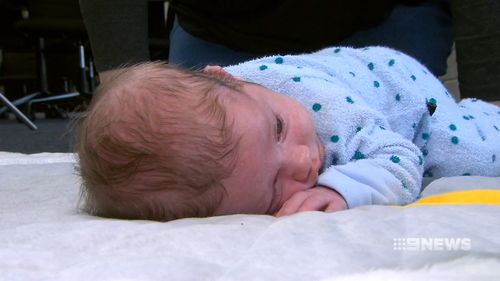 Experts suggest more "tummy time" will help prevent the condition. Picture: 9NEWS
