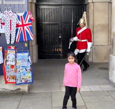 Queen's Guard member sends little girl running