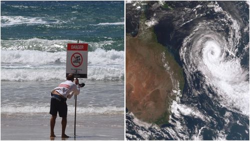Beaches along Australia's east coast close as Cyclone Oma draws nearer.
