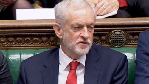 UK Labour leader Jeremy Corbyn appears to call Prime Minister Theresa May a 'stupid woman' in parliament.