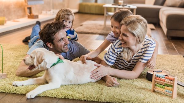 Family with dog