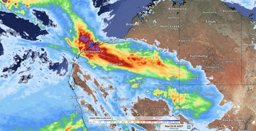  Forecast accumulated rain between Monday and Wednesday this week, according to the ECMWF model.