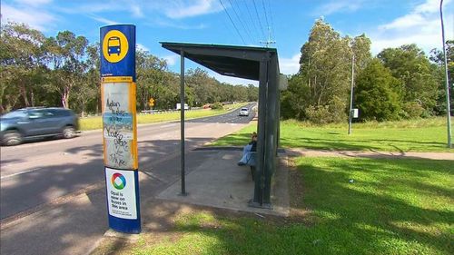 The bus stop where the girl said she was approached by an unknown man.