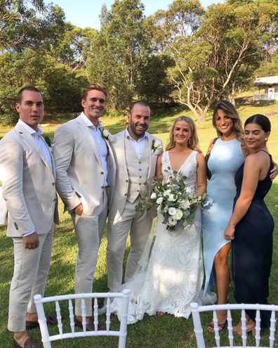 The couple actually getting married are pictured in the middle.