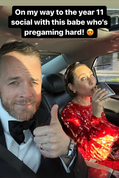 Hamish Blake shared a snap of his wife Zoe Foster-Blake drinking from the flask. 