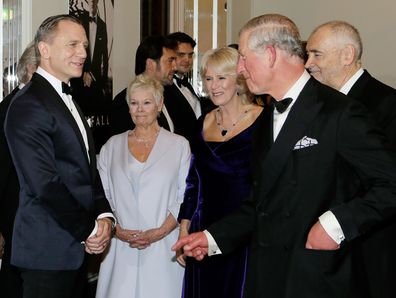 Prince Charles, Camilla, Duchess of Cornwall, Daniel Craig, Dame Judi Dench