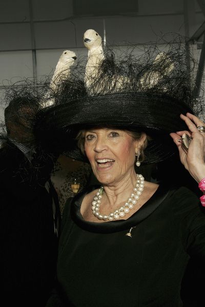 The extravagant hat of Melbourne hairdresser Lillian Frank and the mother of magazine editor Jackie Frank are a Cup Carnival staple. (Derby Day, 2006).