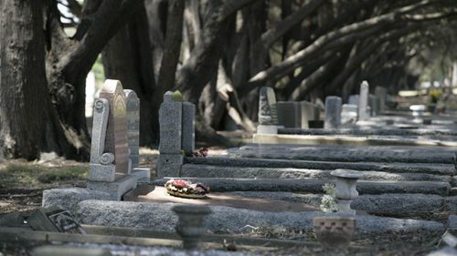 Tombstones at Fawkner cemetery.