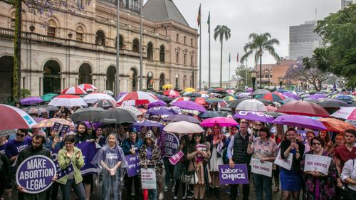 A March together for Choice rally was also held in Brisbane ahead of proposed changes to Queensland's abortion laws.