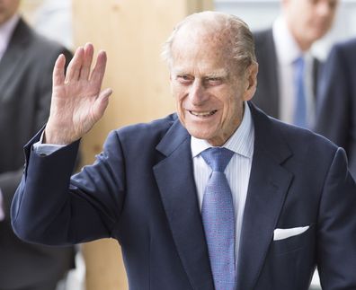 Prince Philip, Duke of Edinburgh, The School Of Veterinary Medicine at University of Surrey, October 15, 2015 in Guildford, England.