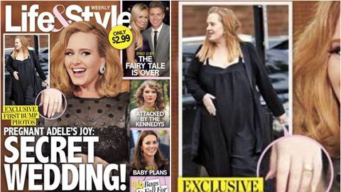 First pics: Adele steps out with baby belly … and wedding ring?