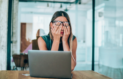 Woman stressed in the workplace