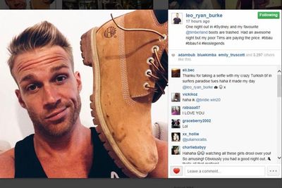 @leo_ryan_burke: One night out in #Sydney and my favourite @timberland boots are trashed. Had an awesome night but my poor Tims are paying the price. #bbau #bbau14 #leoslegends
