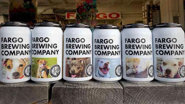 Fargo Brewing beers cans dogs for adoption 2