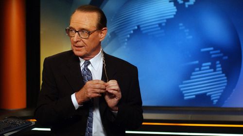 Brian Henderson announces his retirement on National Nine News in the Sydney studio on Monday October 21, 2002.