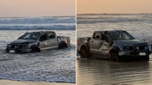Noosa North Shore road safety reminder following single vehicle rollover on Teewah Beach, four teens hospitalised 