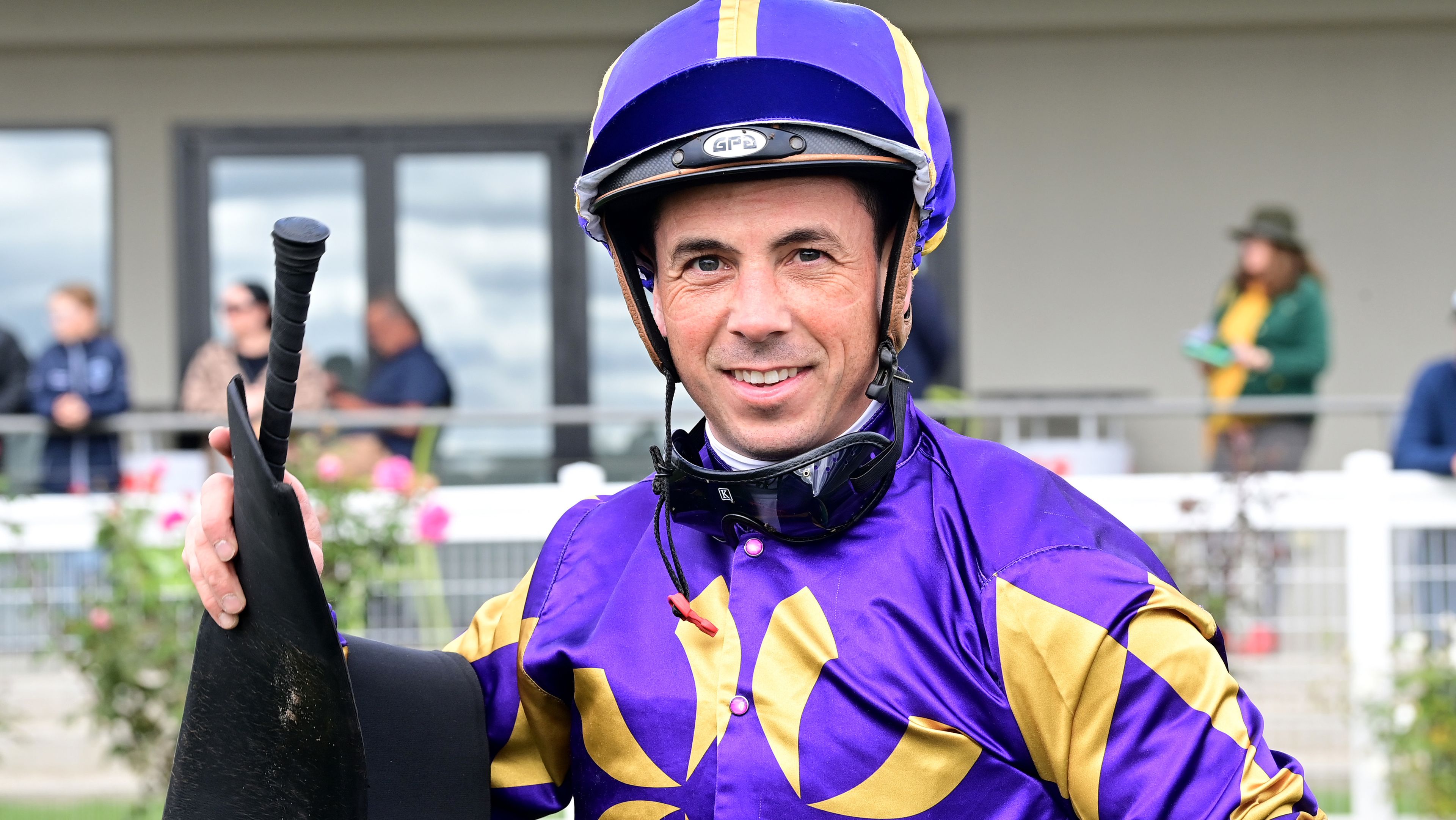 Jockey Dean Holland after winning the Harvey Norman Ararat Maiden Plate.