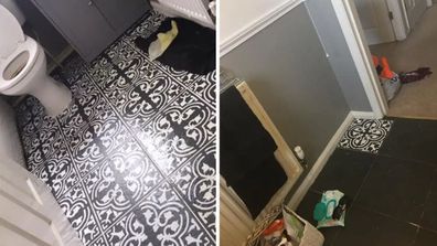 Woman completely transforms bathroom tiles with stunning paint job