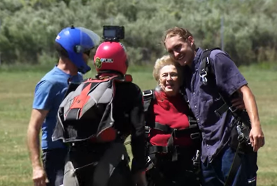 grandmother skydiving record following husbands death
