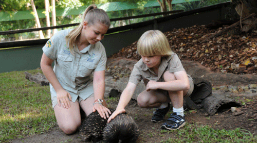 Bindi Irwin with brother Robert. (AAP)