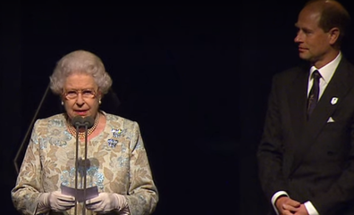 Queen Elizabeth opens the London 2012 Paralympics, joined by Prince Edward.