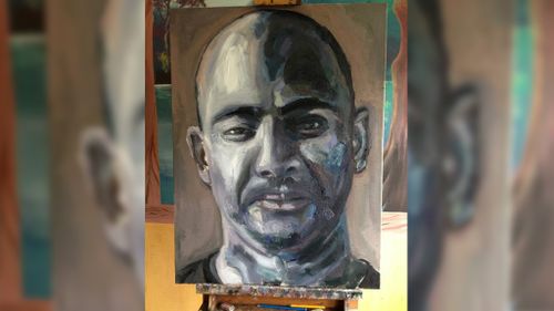 One of Sukumaran's self portraits painted while behind bars. (Facebook)