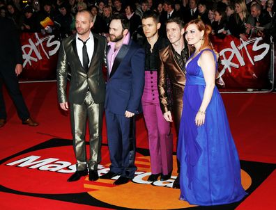 The Scissor Sisters arrive at the BRIT Awards 2007 in association with MasterCard at Earls Court on February 14, 2007 in London.