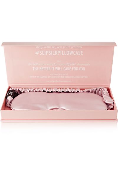 <a href="http://www.slip.com.au/collections/all/products/sleep-mask-pink">Slip Pure Silk Eye Mask, $45.</a>
