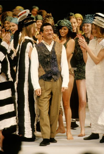 Designer Issey Miyakei during Paris Fashion Week circa 1993 in Paris. 
