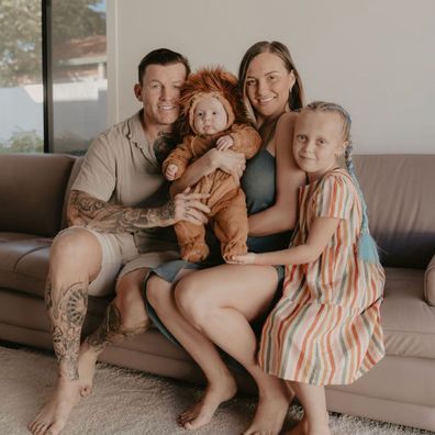 Susie Bradley and Todd Carney family picture. 