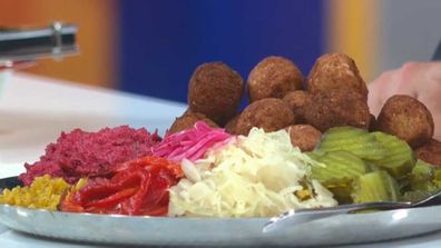 Falafel  plate from tinned food