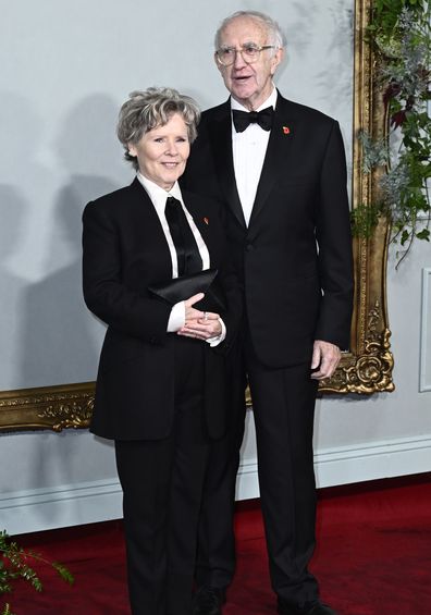 Imelda Staunton and Jonathan Pryce attend "The Crown" Season 5 World Premiere at Theatre Royal Drury Lane on November 08, 2022 in London 