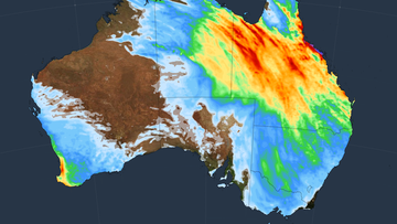Accumulating precipitation to 10pm AEST Tuesday 4 July, 2023.