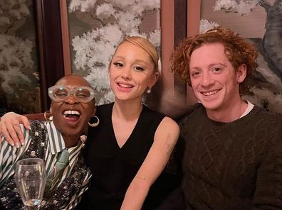 Cynthia Erivo, Ariana Grande and Ethan Slater