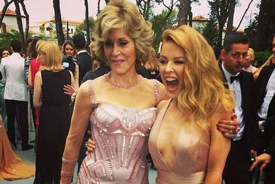 @kylieminogue: Could not contain my excitement!! #janefonda #cannes2014