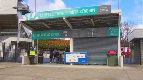 A man has been stabbed in the chest at a western Sydney football match.