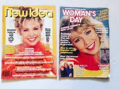 Aussie '80s TV host Kerrie Friend on the covers of magazines