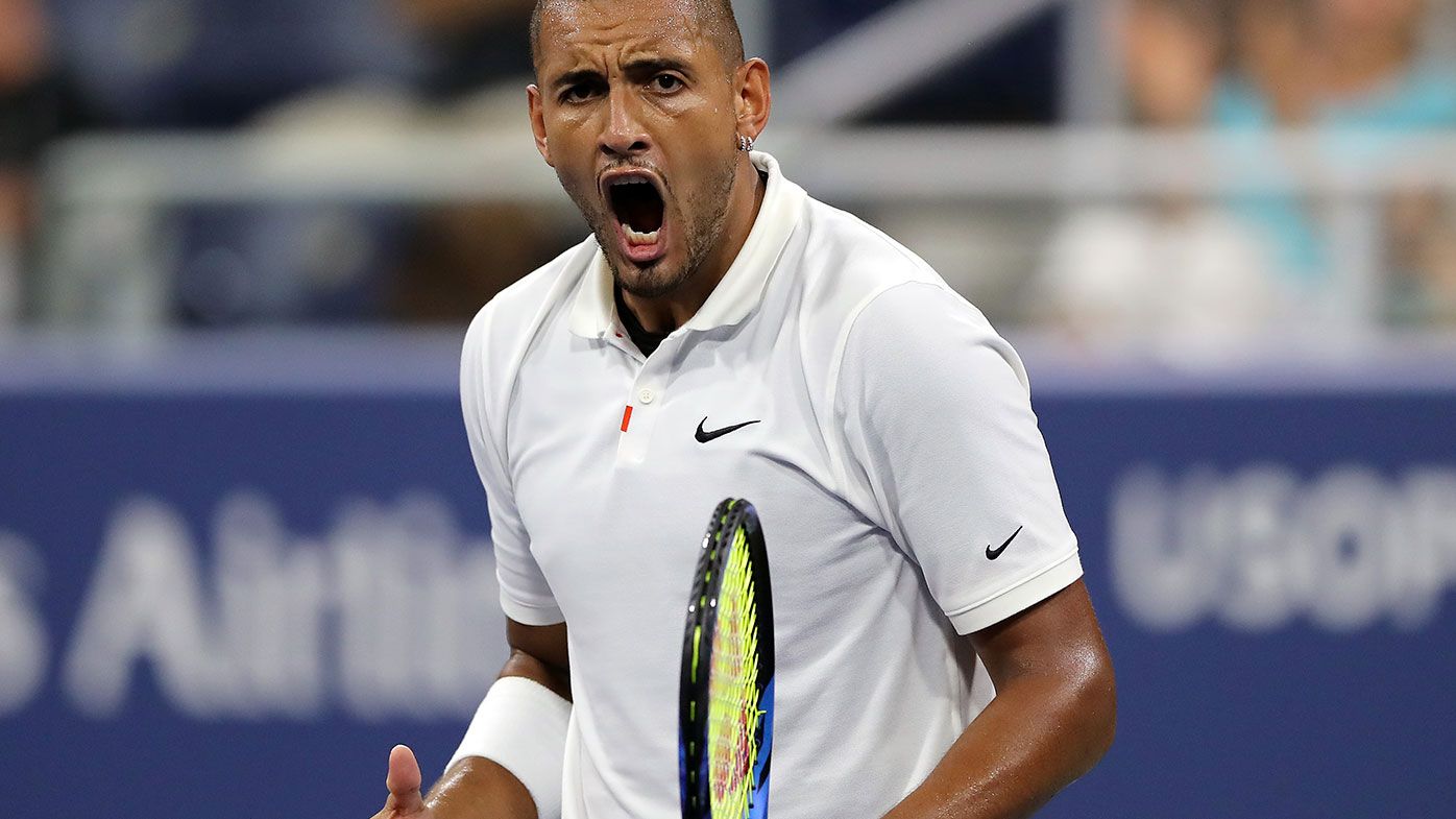 Nick Kyrgios had a run-in with the umpire on his way to the third round of the US Open.