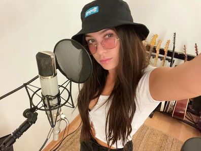 Leah Kate snapped this photo in the recording studio in late 2021, before she blew up on TikTok.