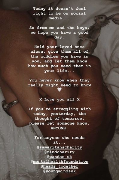 Stacey Solomon shared a heartfelt post in honour of Caroline Flack being laid to rest.