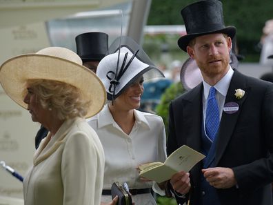 Harry and Meghan with Camilla and Kate royal ascot