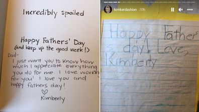Kim Kardashian shares old photos and letters from her dad Robert.