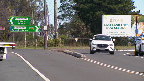 The intersection of Church Street and Appin Road in Appin (WITH LICENSE BLUR)