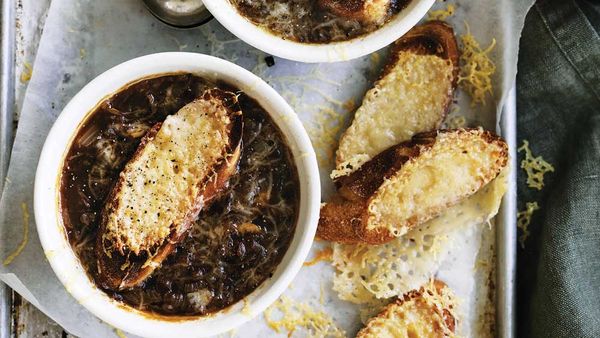 Will and Steve's French onion soup with Gruyere croutons recipe